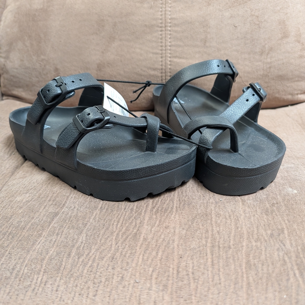 Mixit Black Platform Strappy Sandals